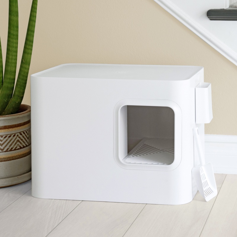 Plastic Cat Litter Box Enclosure with Scoop