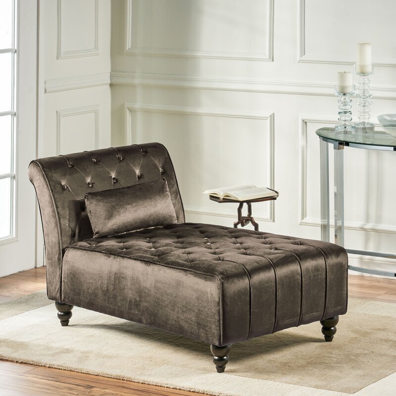Plush Velvet Extra Wide Chaise Lounge