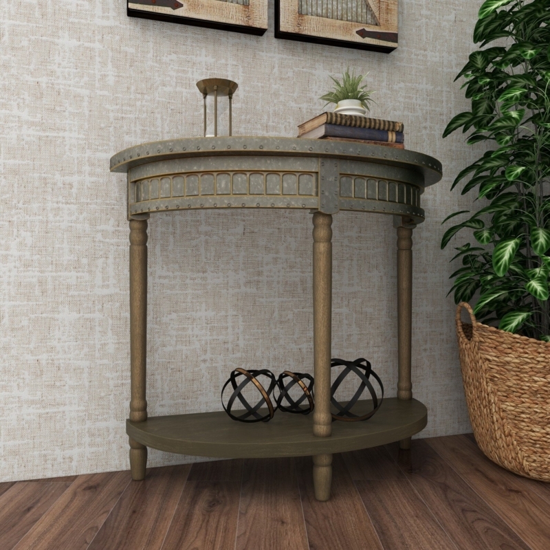 Farmhouse Half Round Console Table