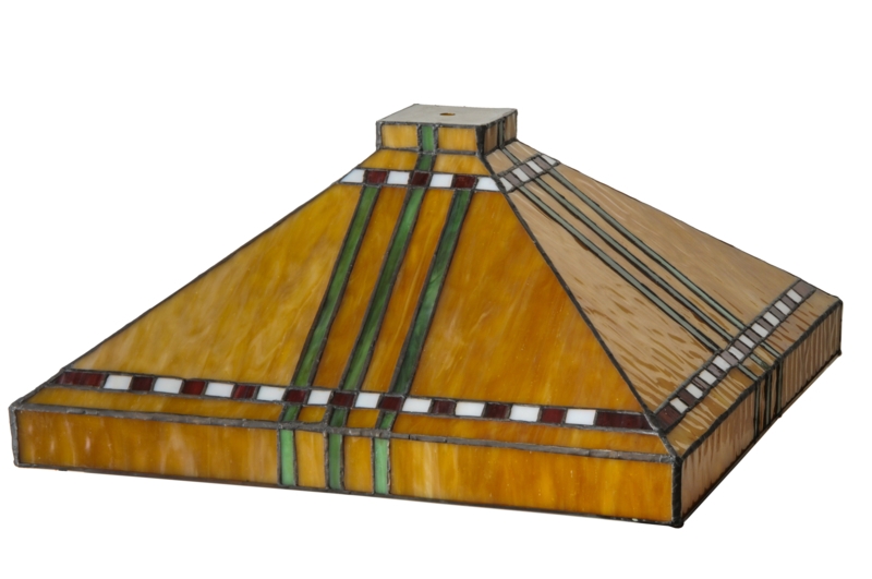 Geometric Prairie Corn Art Glass Shade
