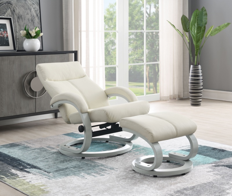 Pratik Vegan Leather Recliner with Ottoman
