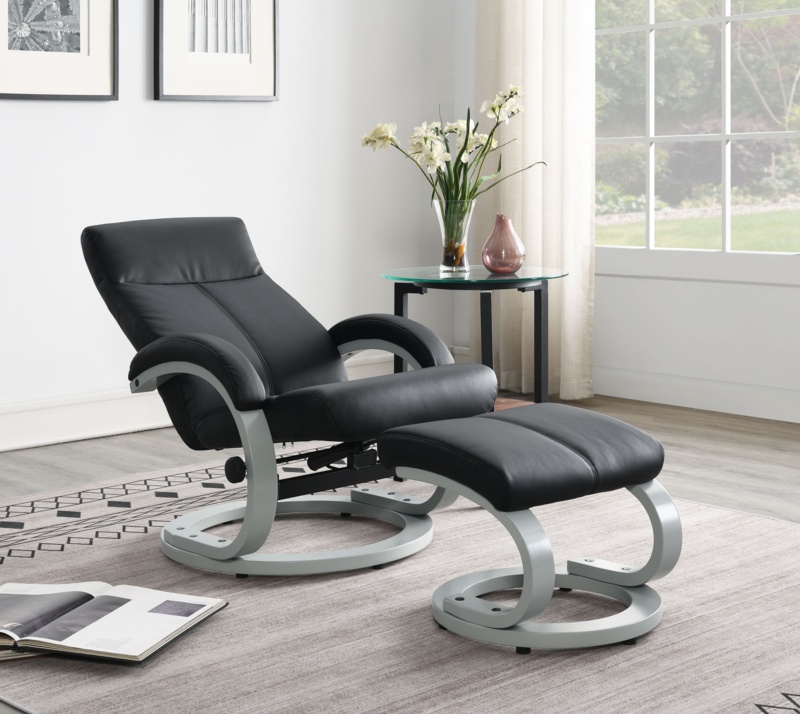 Pratik Vegan Leather Recliner with Ottoman