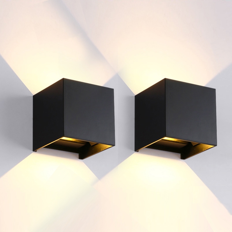 Matte Black 2-Bulb Integrated LED Outdoor Wall Lantern