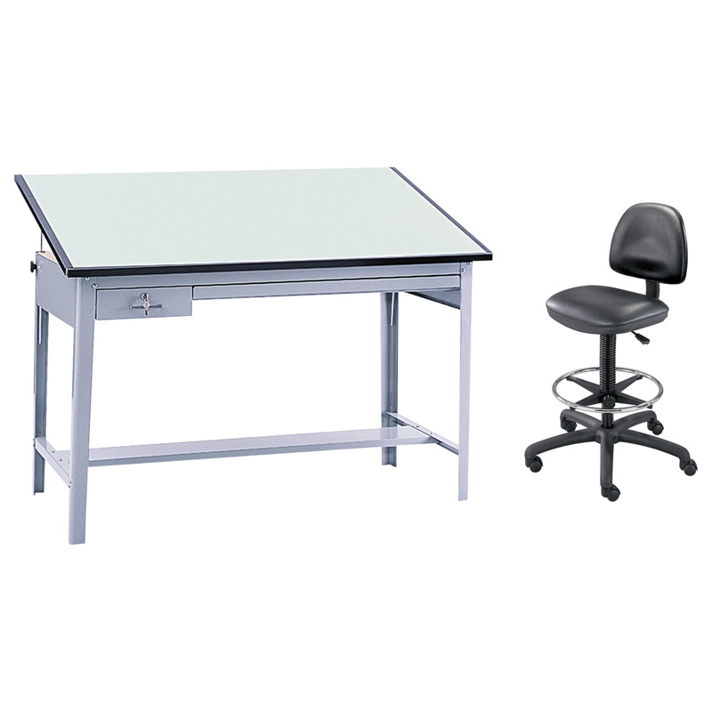 Green Laminate Drafting Desk Surface