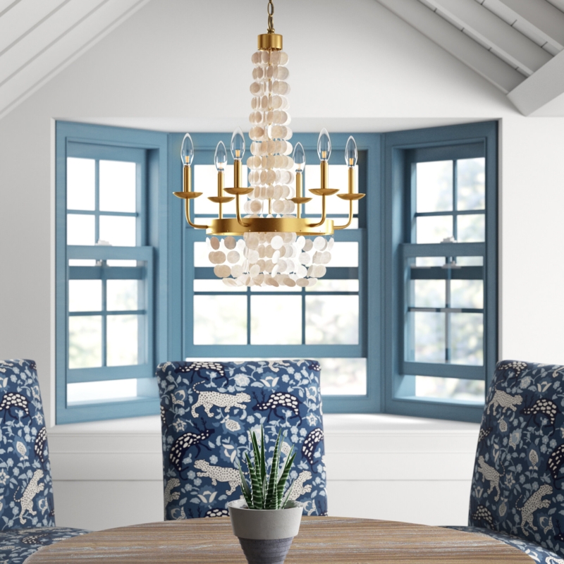 Seashell Empire 6-Light Candle Style Chandelier