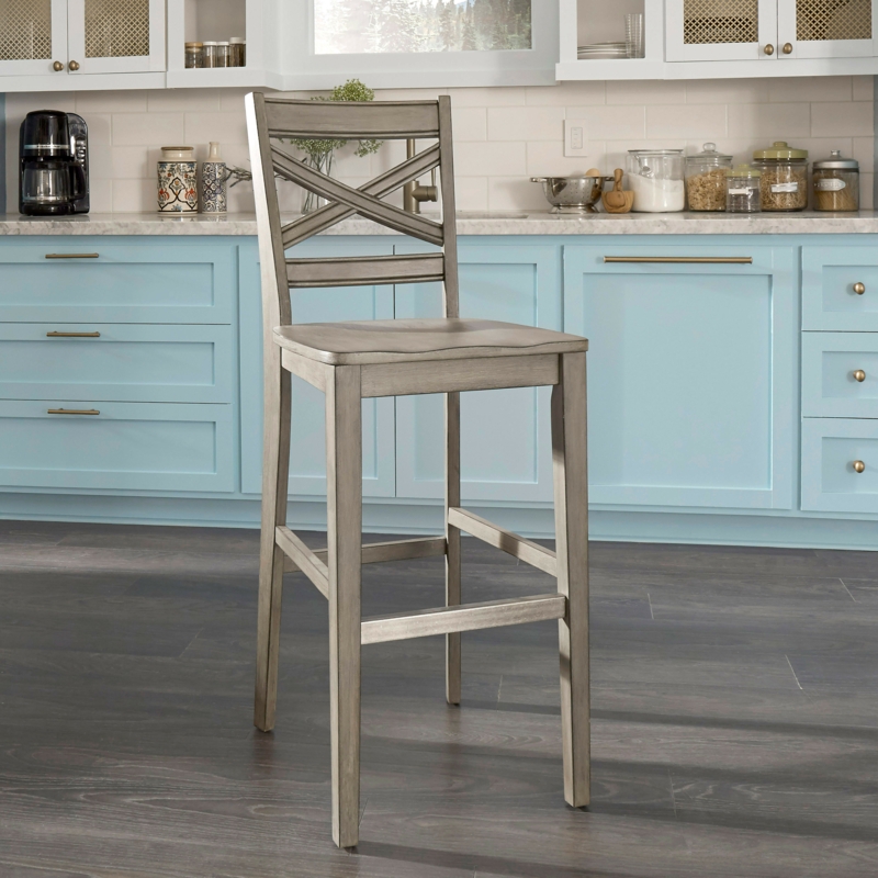 Urban Lodge-Style Barstool with Curved X-Frame