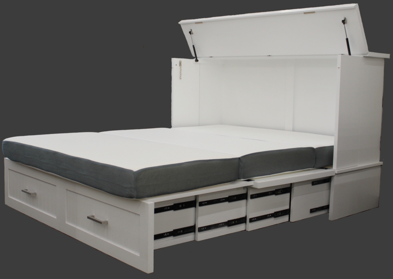 Transforming TV Console to Queen Size Bed
