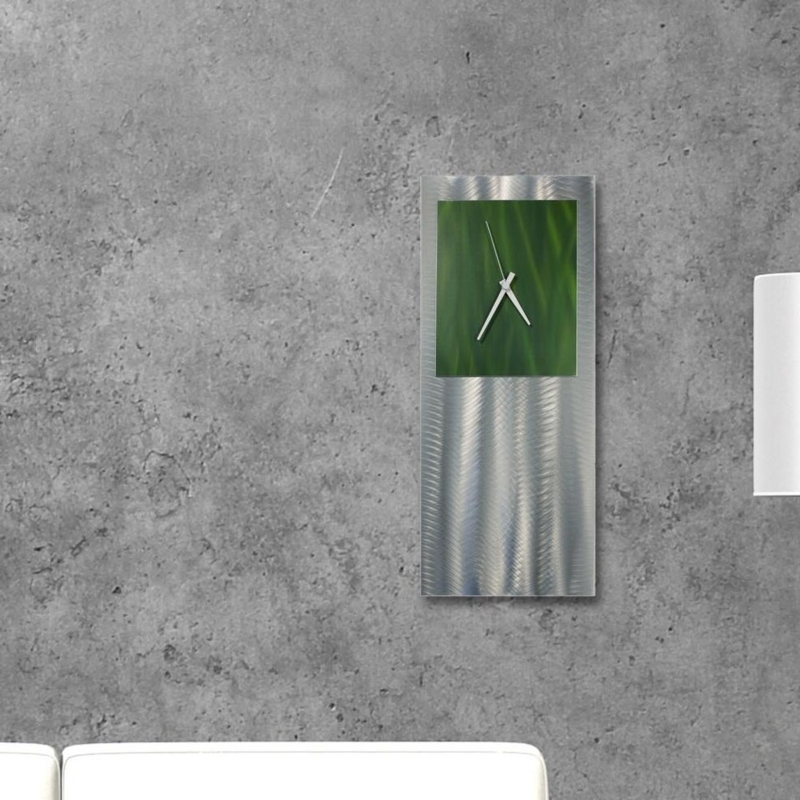 Metal Abstract Wall Clock with Grind Patterns