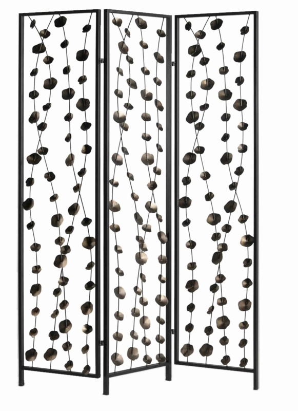 Racette 48'' W x 71'' H 3 - Panel Metal Folding Room Divider