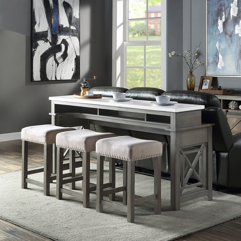 Rectangular Counter-Height Dining Set with 3 Stools