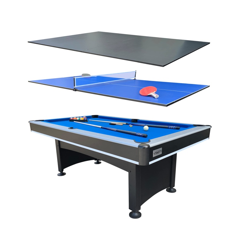 Rack Scorpius 7-Foot Multi Game Billiard/Pool With Table Tennis (Blue Felt With Black Body)