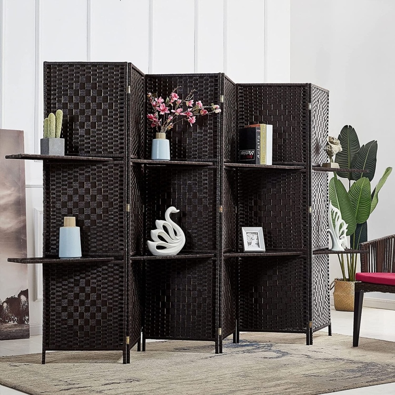Rahema 108'' W x 71'' H 6 - Panel Bamboo/Rattan Folding Room Divider