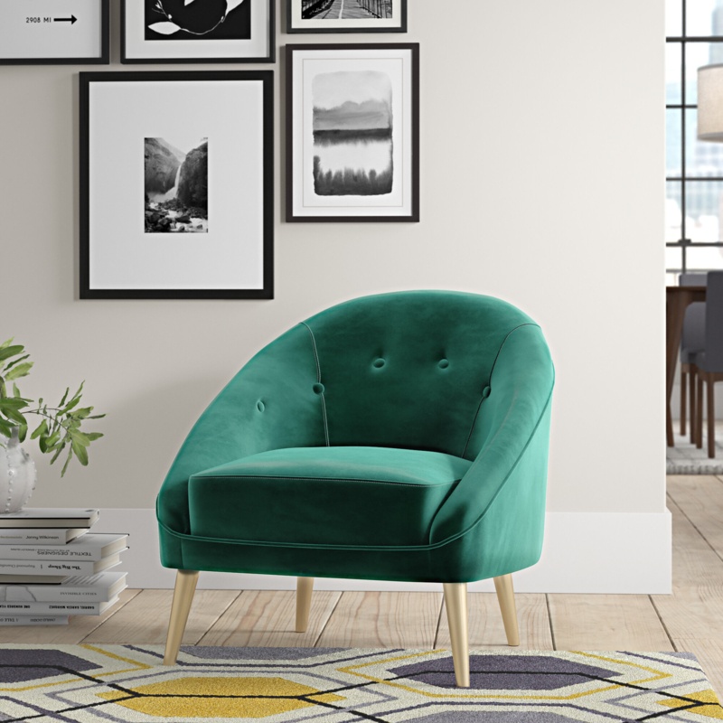 Read 29" Wide Tufted Velvet Barrel Chair