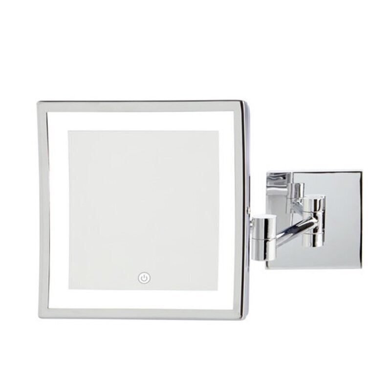 Rectangular lighted makeup mirror