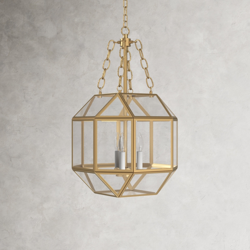 Three-Light Indoor Pendant with Colored Accents