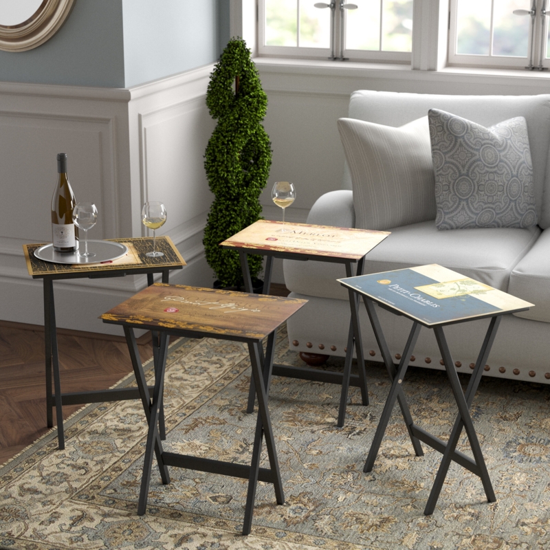 Wine-Themed TV Tray Set