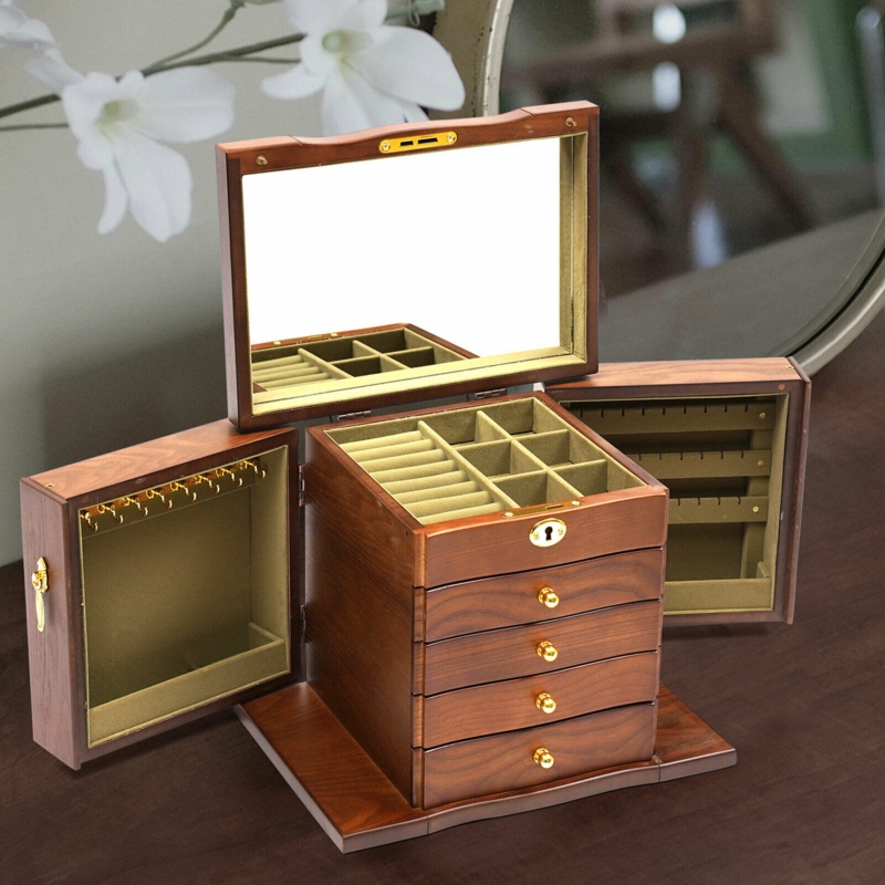 Five-Tier Double Door Jewelry Box