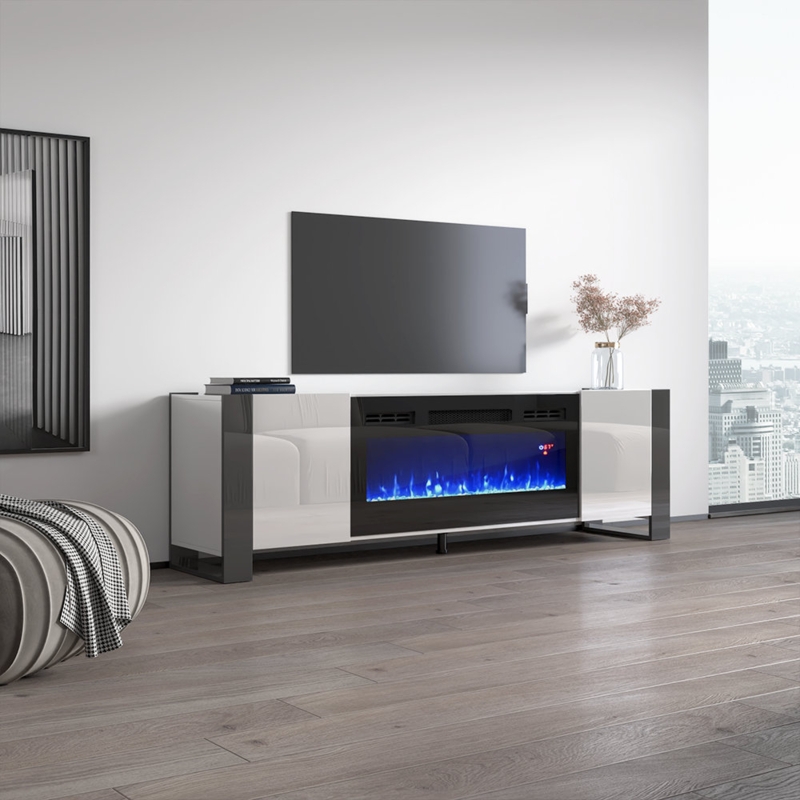 Unique Wall-Mounted Fireplace with Storage