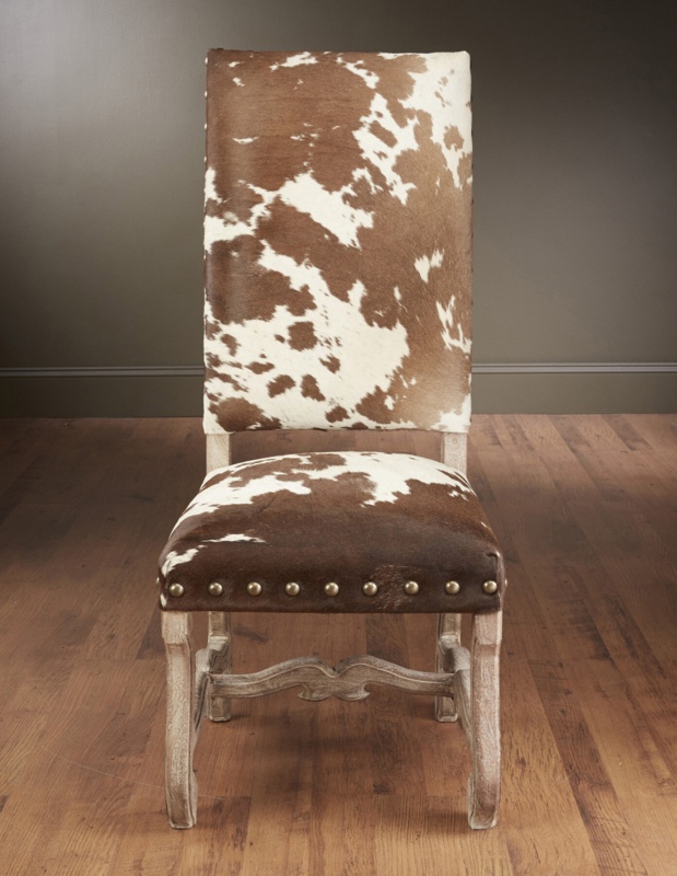 Rickie Leather Side Chair in Brown