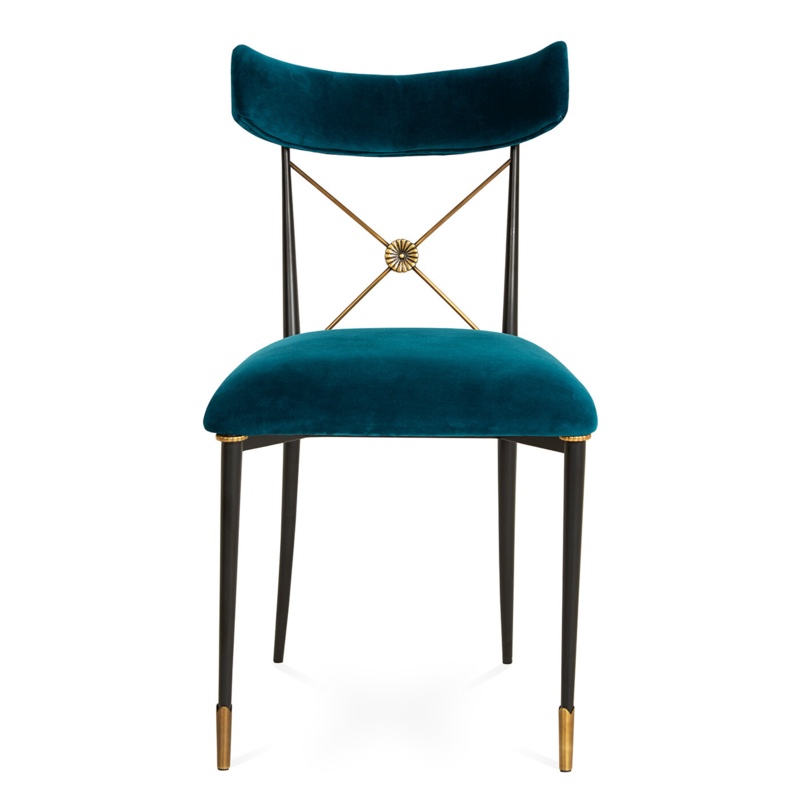 Rider Velvet Cross Back Side Chair