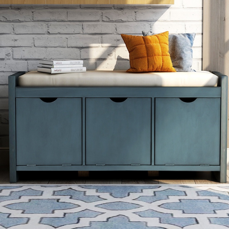 Rivera Solid Wood Cubby Storage Bench