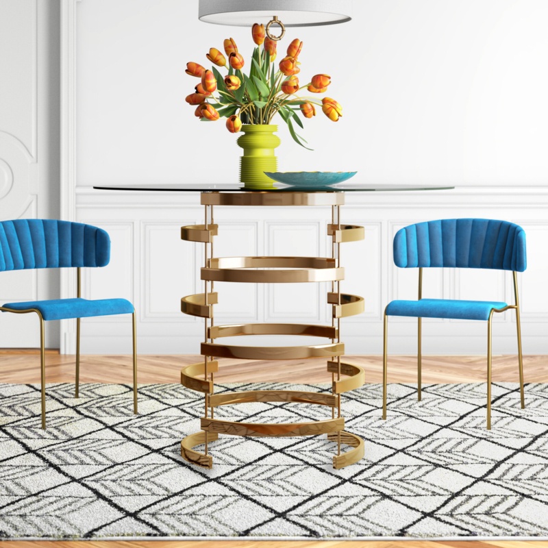 Rocco Counter Height 47.25'' Pedestal Dining Table