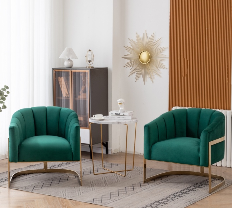 Romy 30" W Tufted Velvet Barrel Chair
