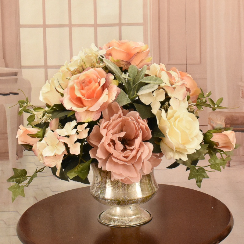 Rose and Peony Centerpiece in Vase