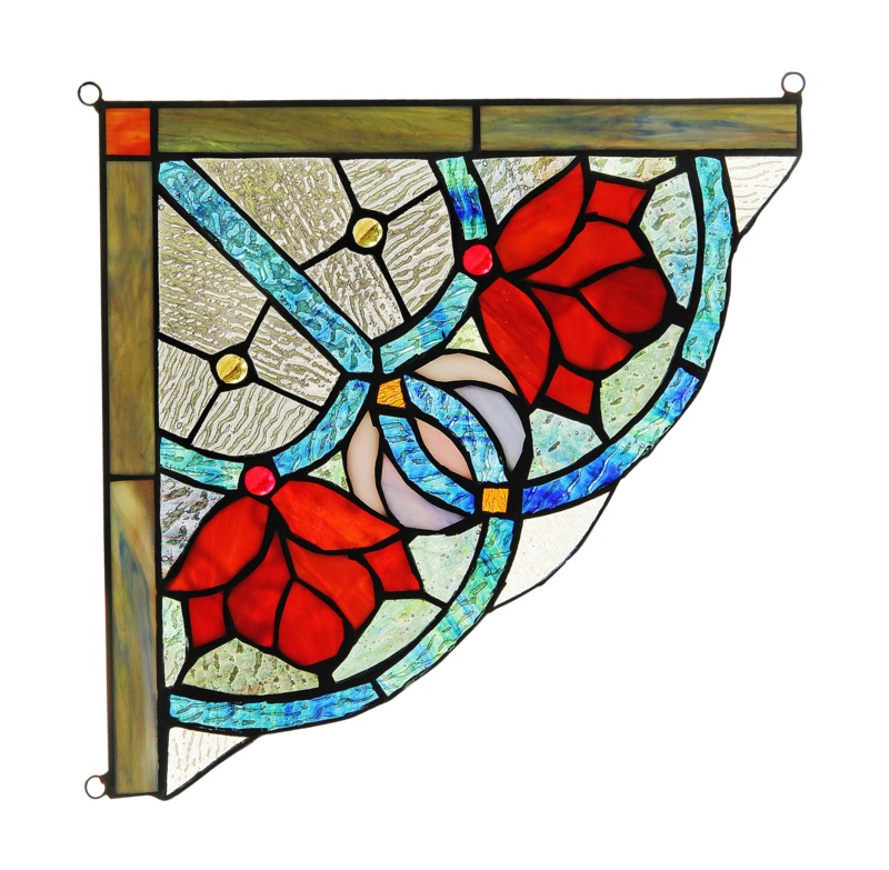 Roseheart Tiffany-Glass Window Panel