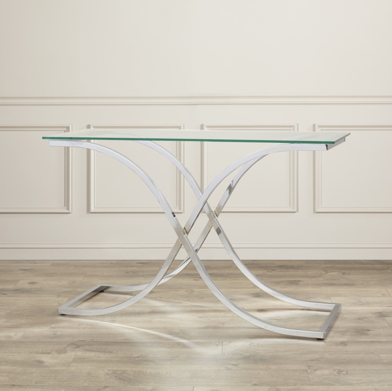 Modern Curved X-Style Base Sofa Table