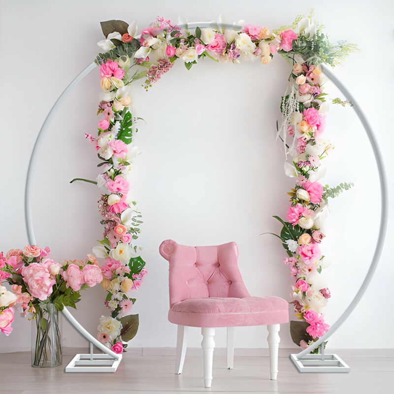 Round Iron Wedding Archway Backdrop Stand