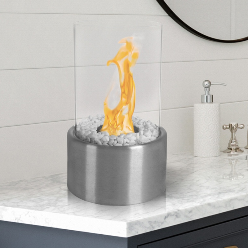 Round Ventless Bio-Ethanol Tabletop Fireplace