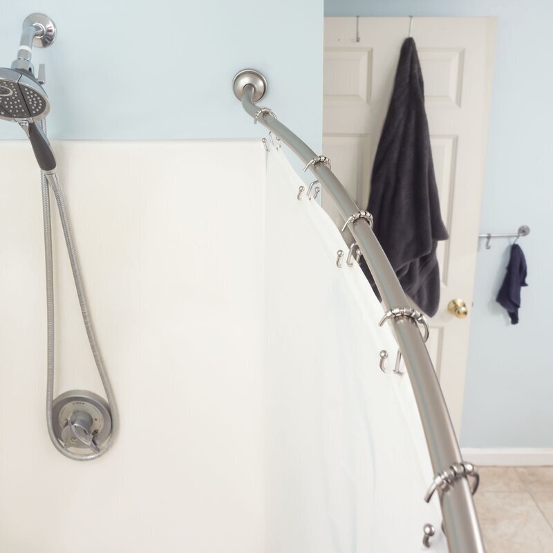 Rounded angle circular shower curtain rod