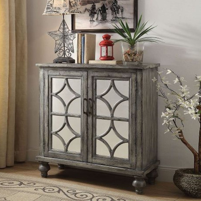 Roy 37'' Tall Solid Wood 2 - Door Accent Cabinet