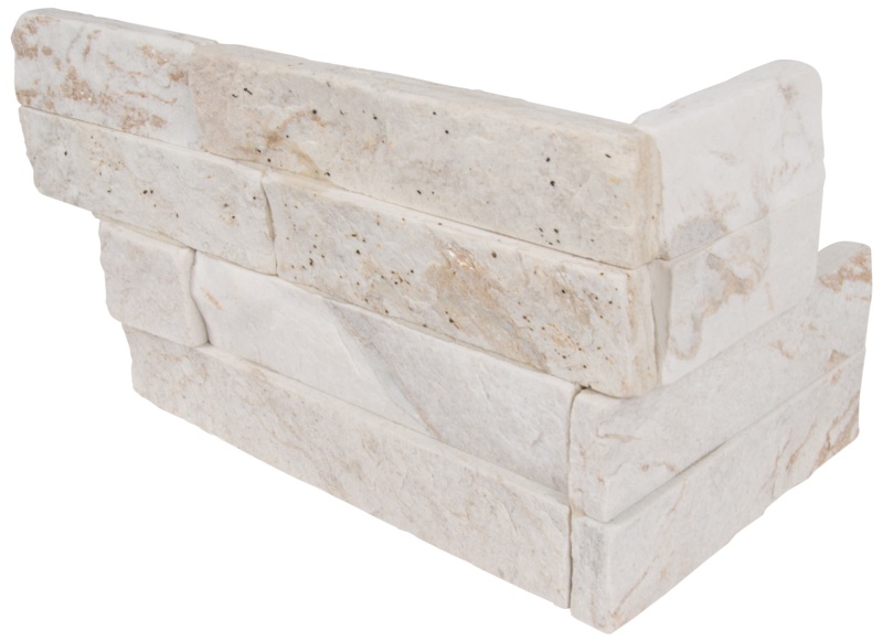 Royal 18" x 6" Quartzite Corner Piece Tile Trim in Royal White