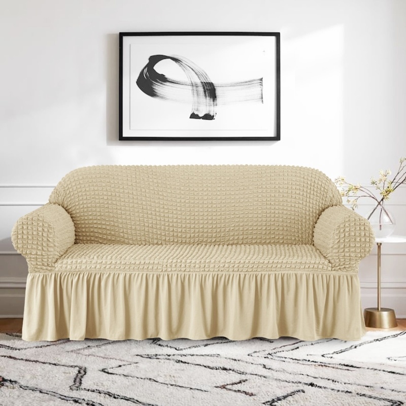 Ruffle Skirt Country Style Box Cushion Loveseat Slipcover