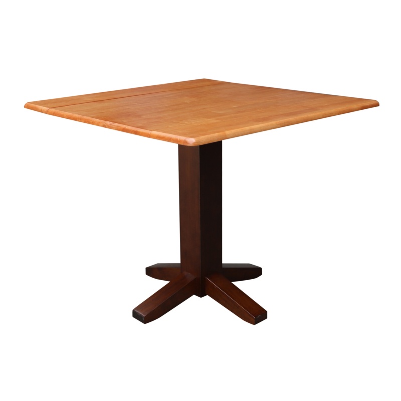 Runkle Drop Leaf Solid Wood Pedestal Dining Table