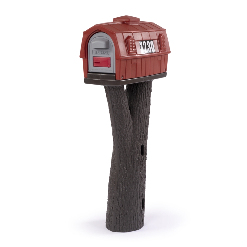 Rustic Mailbox with Tree Bark Post