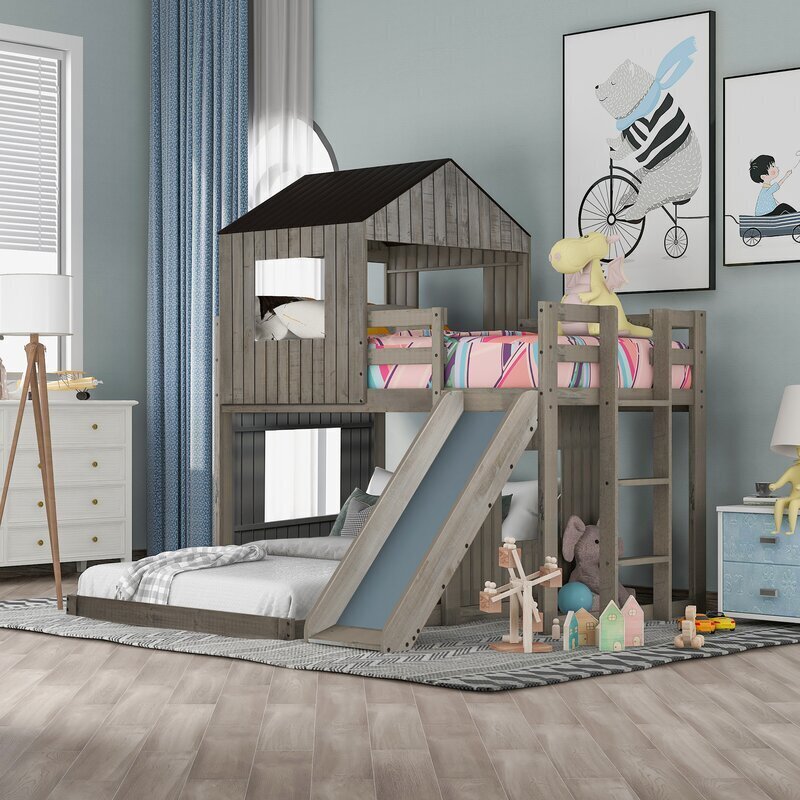 Rustic Princess Castle Bed with Slide