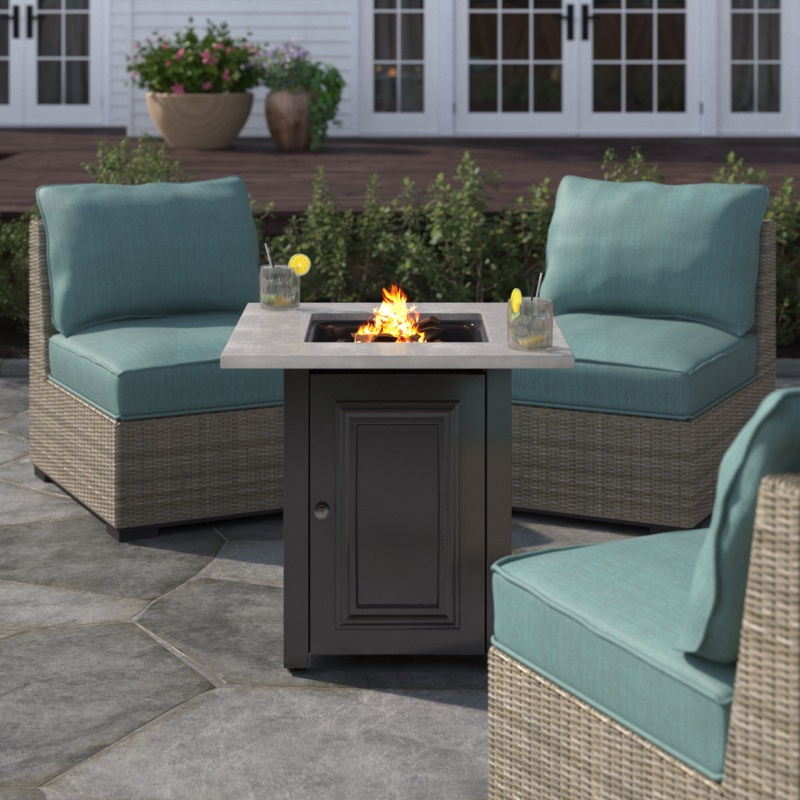 28" Square Fire Pit with Table Insert
