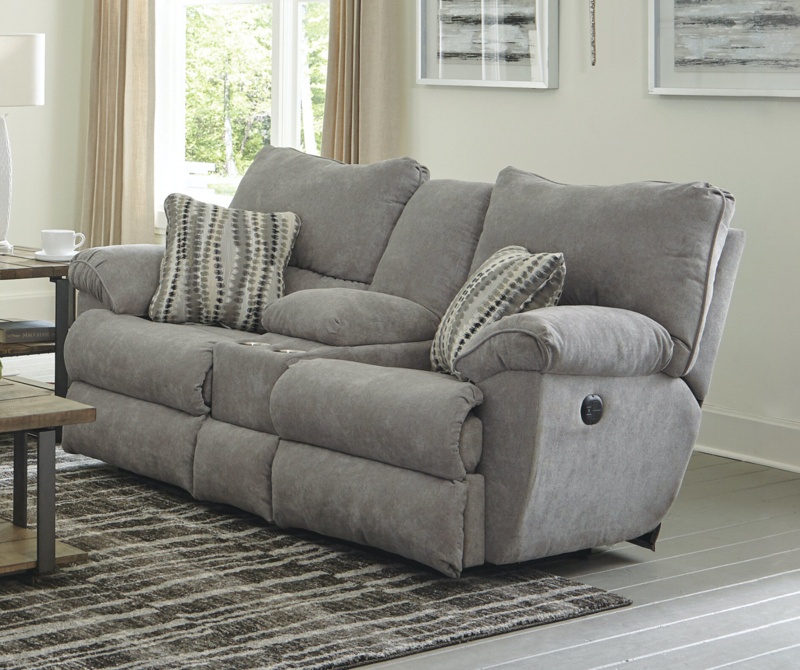 Sadler 78" Upholstered Reclining Loveseat with Storage Console