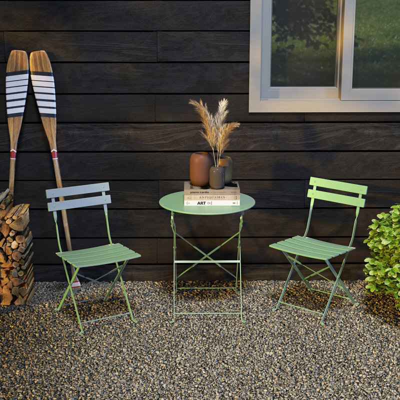 Sage Green Vintage Wrought Iron Furniture Set