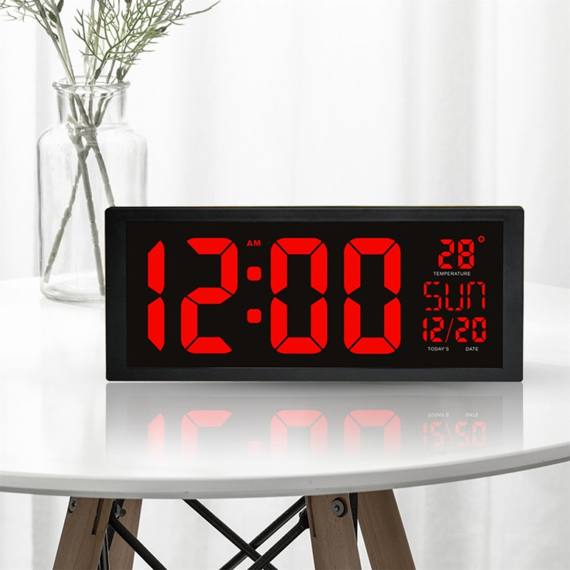 LED Wall Clock with Large Numbers