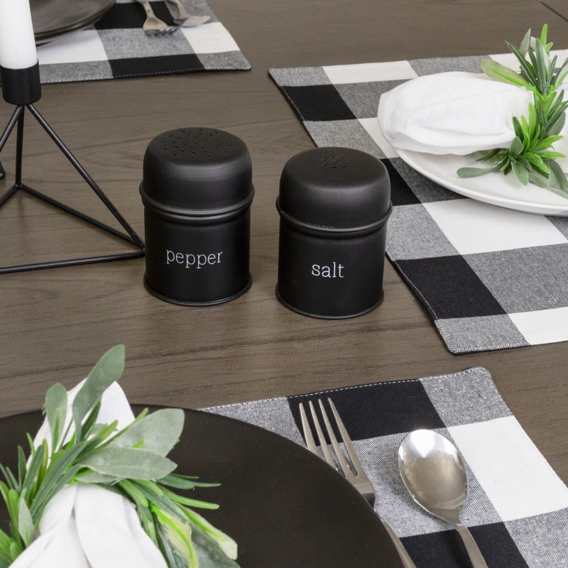 Retro Style Enamel Coated Iron Salt and Pepper Shakers