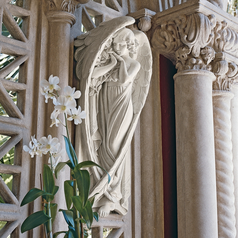Angelic Resin Winged Figure Sculpture