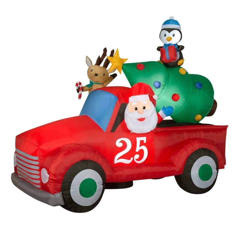 Santa in Pickup Truck Inflatable