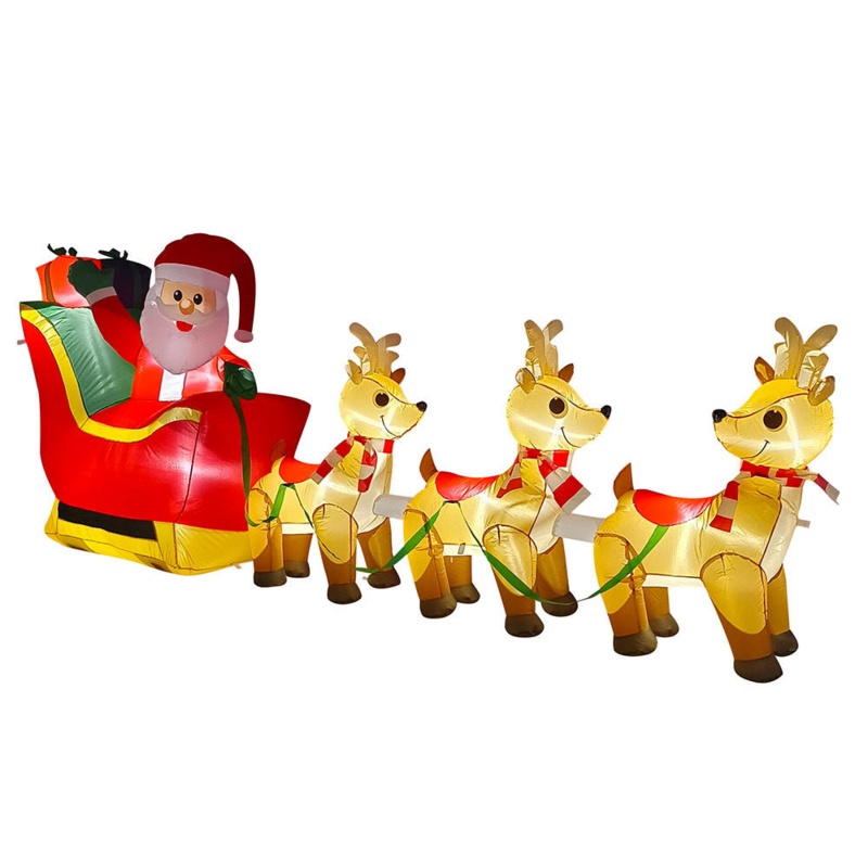 Santa Sleigh & Reindeers Inflatable