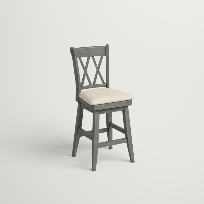 Swivel Kitchen Stool with Lattice Back