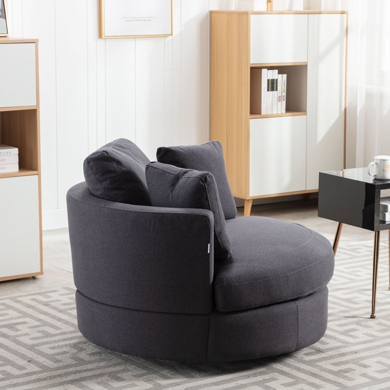 Satanta Upholstered Swivel Barrel Chair