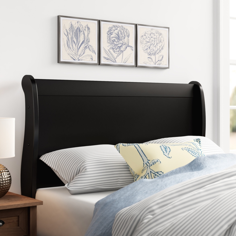 Contemporary Black Sleigh Headboard